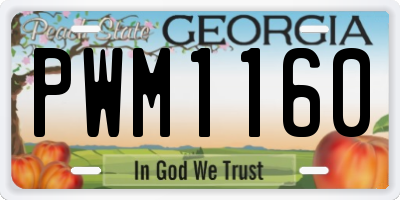 GA license plate PWM1160