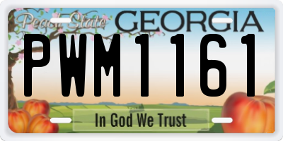 GA license plate PWM1161