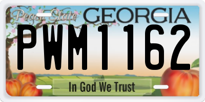 GA license plate PWM1162