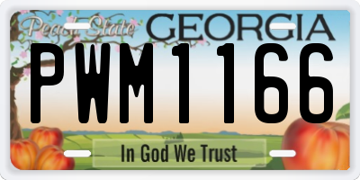 GA license plate PWM1166
