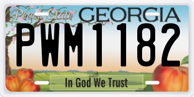 GA license plate PWM1182