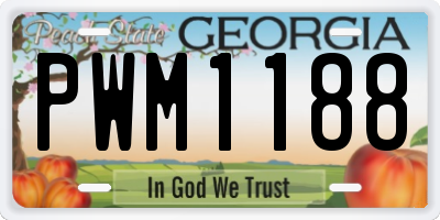GA license plate PWM1188
