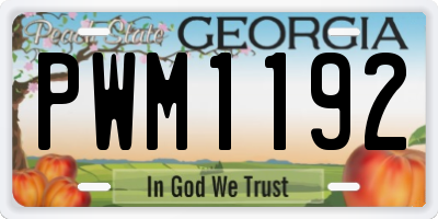 GA license plate PWM1192