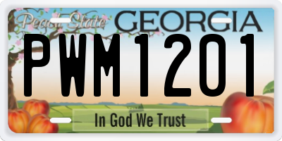 GA license plate PWM1201