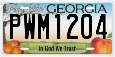 GA license plate PWM1204