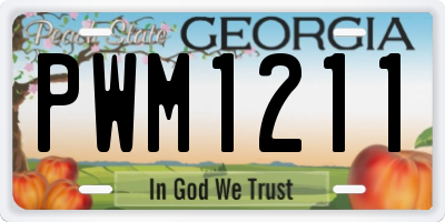 GA license plate PWM1211