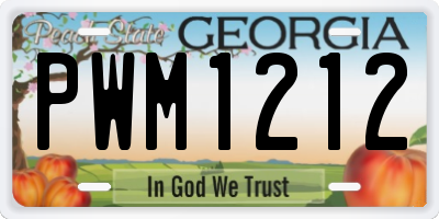 GA license plate PWM1212