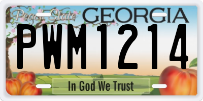 GA license plate PWM1214