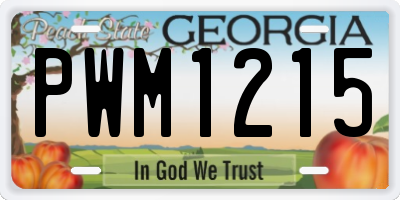 GA license plate PWM1215