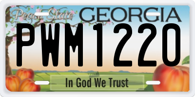GA license plate PWM1220