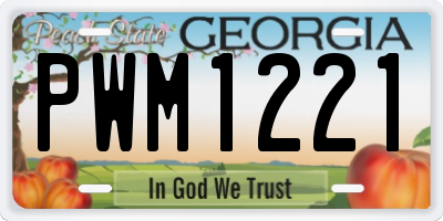 GA license plate PWM1221