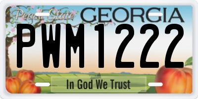 GA license plate PWM1222