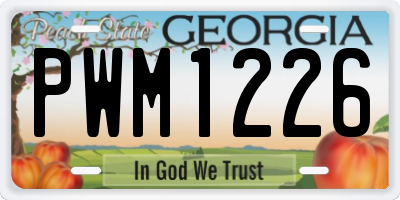GA license plate PWM1226