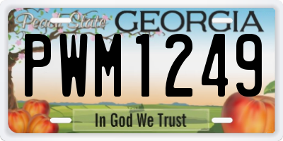 GA license plate PWM1249