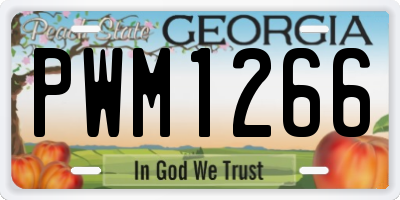 GA license plate PWM1266