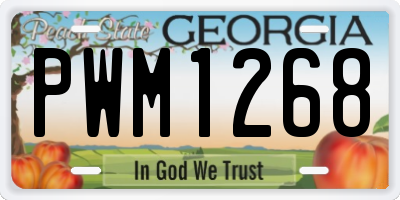 GA license plate PWM1268