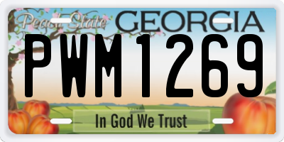 GA license plate PWM1269