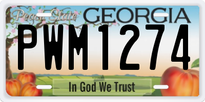 GA license plate PWM1274