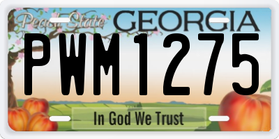 GA license plate PWM1275
