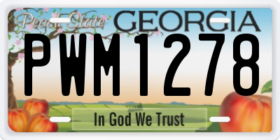 GA license plate PWM1278