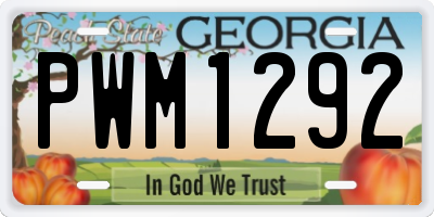 GA license plate PWM1292