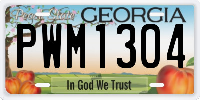 GA license plate PWM1304