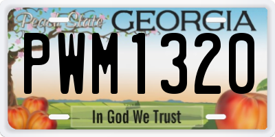 GA license plate PWM1320