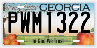 GA license plate PWM1322