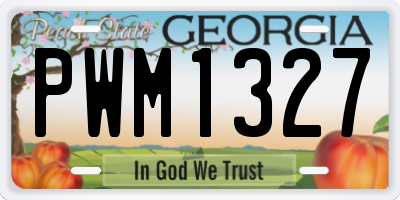 GA license plate PWM1327