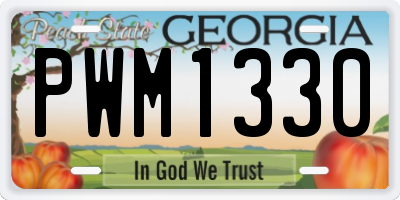 GA license plate PWM1330