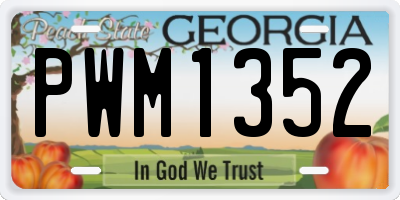 GA license plate PWM1352