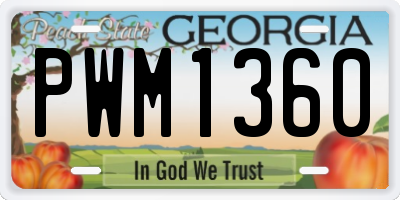 GA license plate PWM1360
