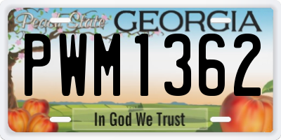 GA license plate PWM1362