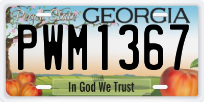 GA license plate PWM1367
