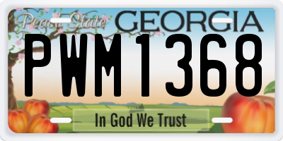 GA license plate PWM1368