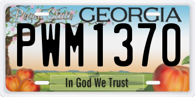 GA license plate PWM1370