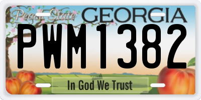 GA license plate PWM1382