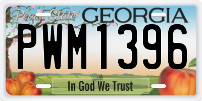 GA license plate PWM1396