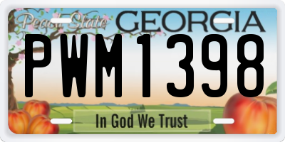 GA license plate PWM1398
