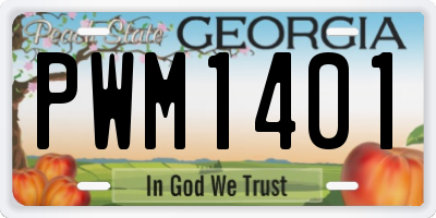GA license plate PWM1401