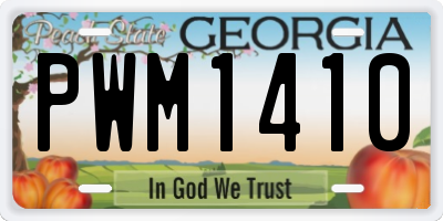GA license plate PWM1410