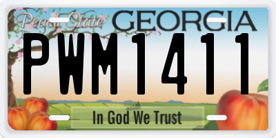 GA license plate PWM1411