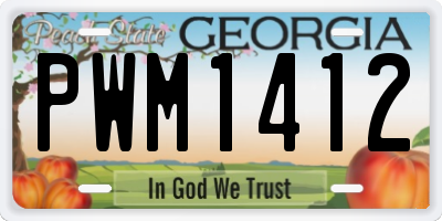 GA license plate PWM1412
