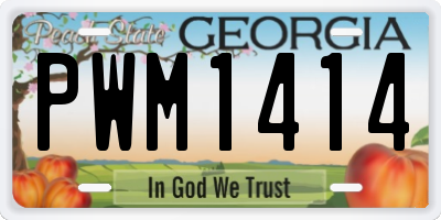 GA license plate PWM1414