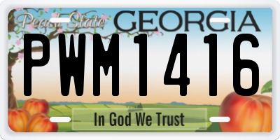 GA license plate PWM1416