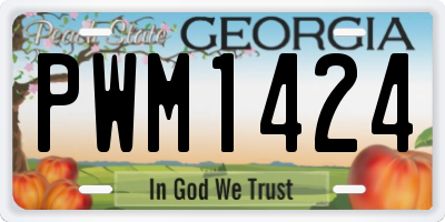 GA license plate PWM1424