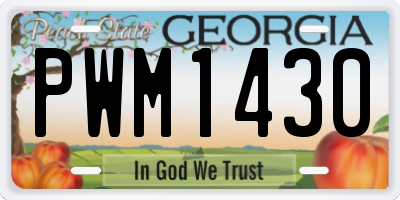 GA license plate PWM1430