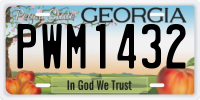 GA license plate PWM1432