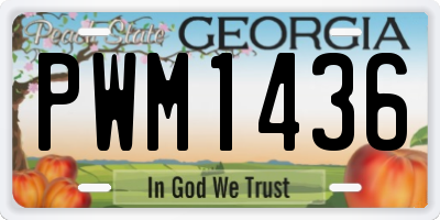 GA license plate PWM1436