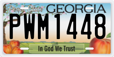 GA license plate PWM1448